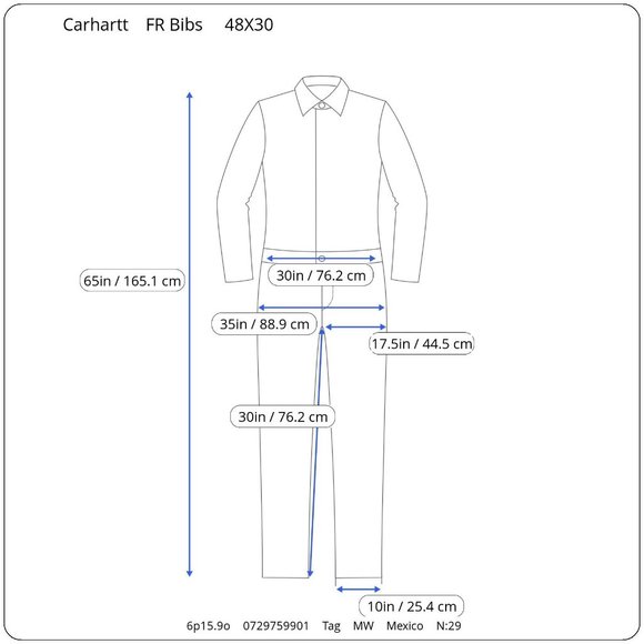 NWT Carhartt Duck Bib Overall Mens 48 30 Flame Resistant Heavyweight Quilt Lined - Picture 11 of 11